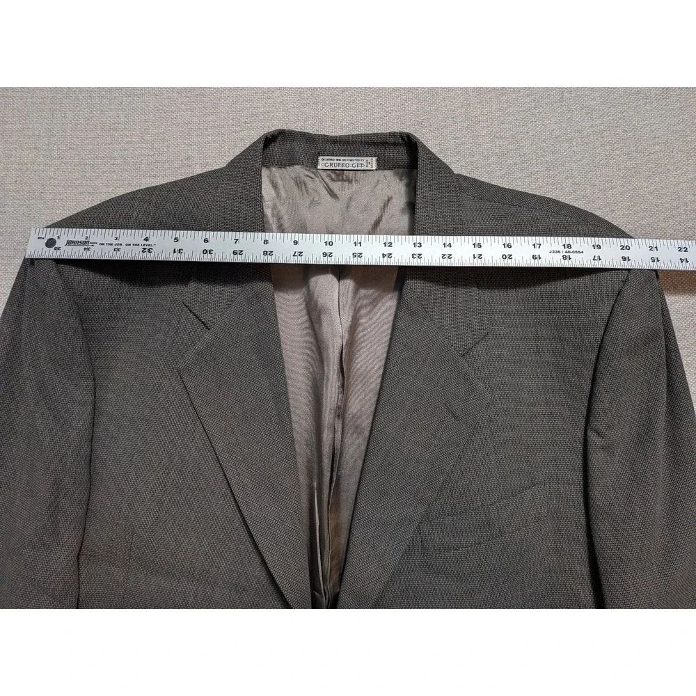 Profilo Men's 2 Piece Suit 44R Gray Wool Blazer Jacket Pants Formal